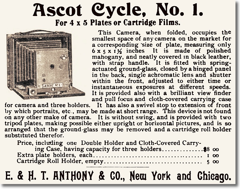 1899 Anthony advertisement for the Ascot Cycle No.1