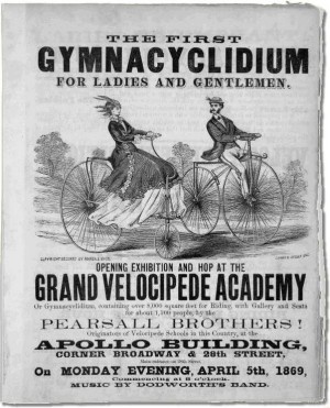 Pearsall brothers advertisement for their velocipede academy.