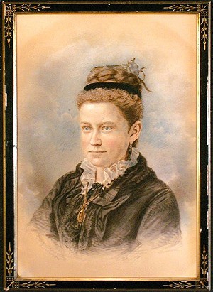 1872 crayon portrait of a young woman by Frank Pearsall's gallery.